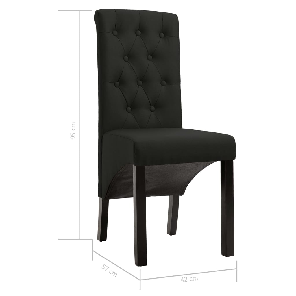 vidaXL Sillas de comedor 2 unidades tela negro