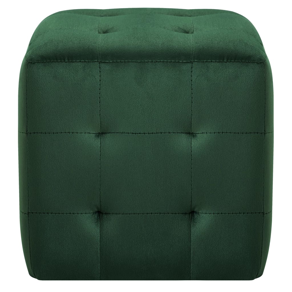 vidaXL Mesitas de noche 2 unidades terciopelo verde 30x30x30 cm