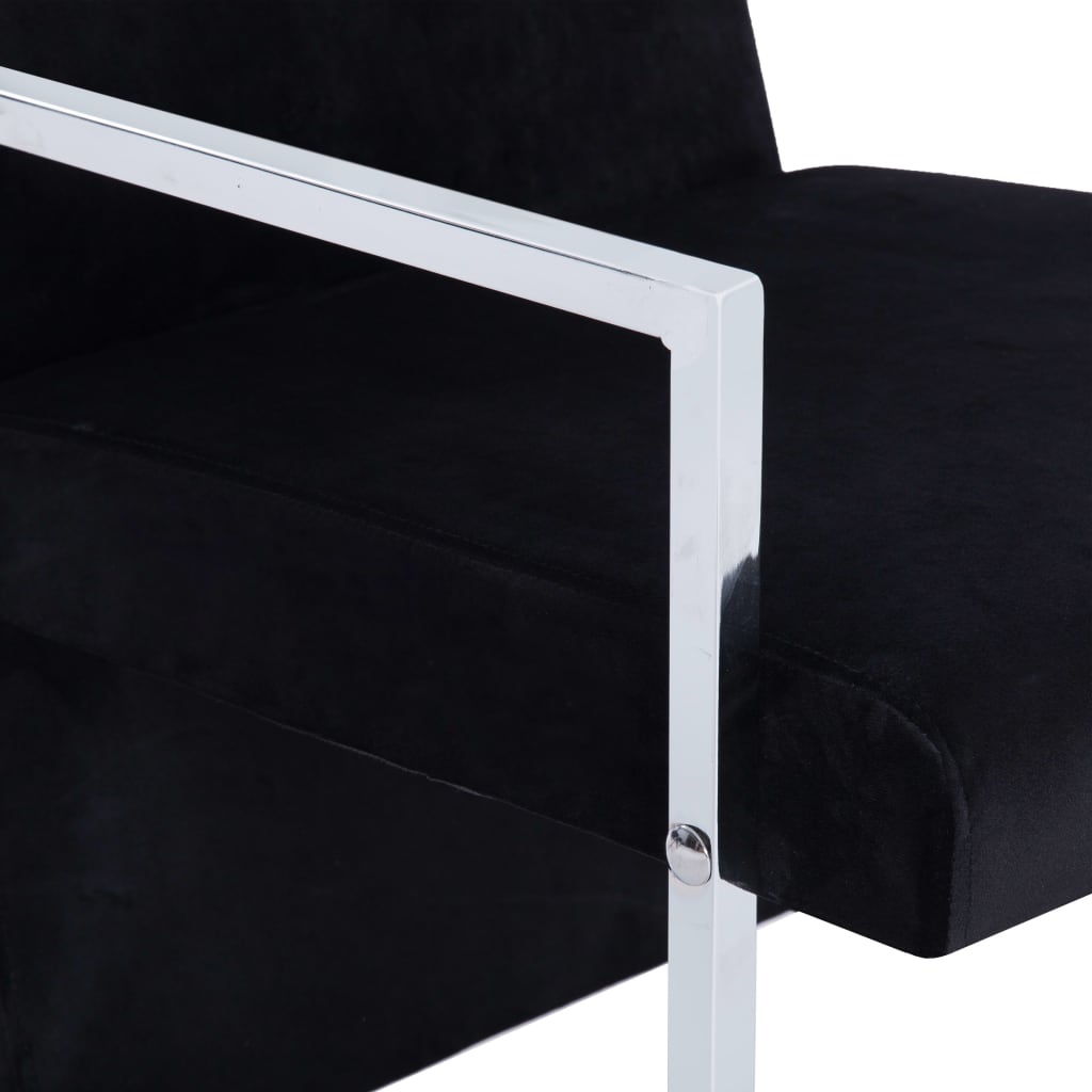 vidaXL Sillón con patas cromadas de terciopelo negro