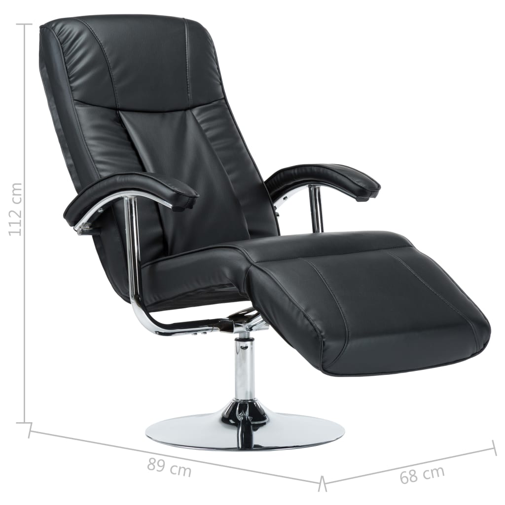 vidaXL Sillón para la TV de cuero sintético negro