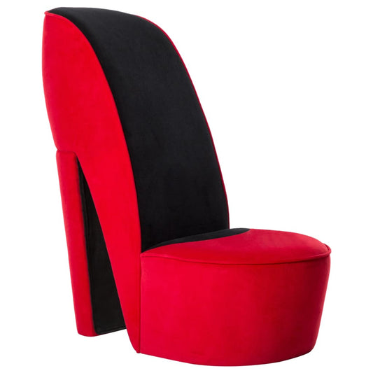 vidaXL Sillón con forma de zapato de tacón terciopelo rojo