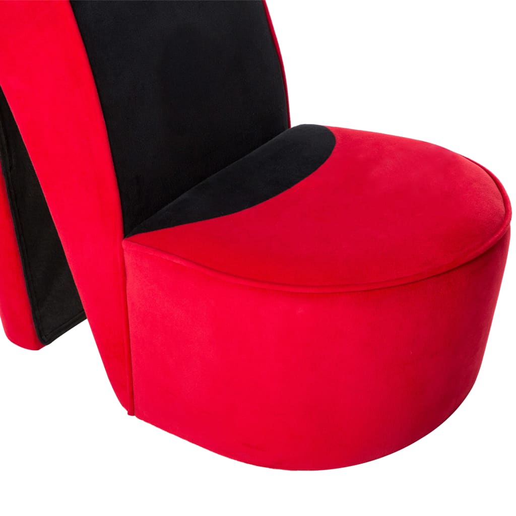 vidaXL Sillón con forma de zapato de tacón terciopelo rojo