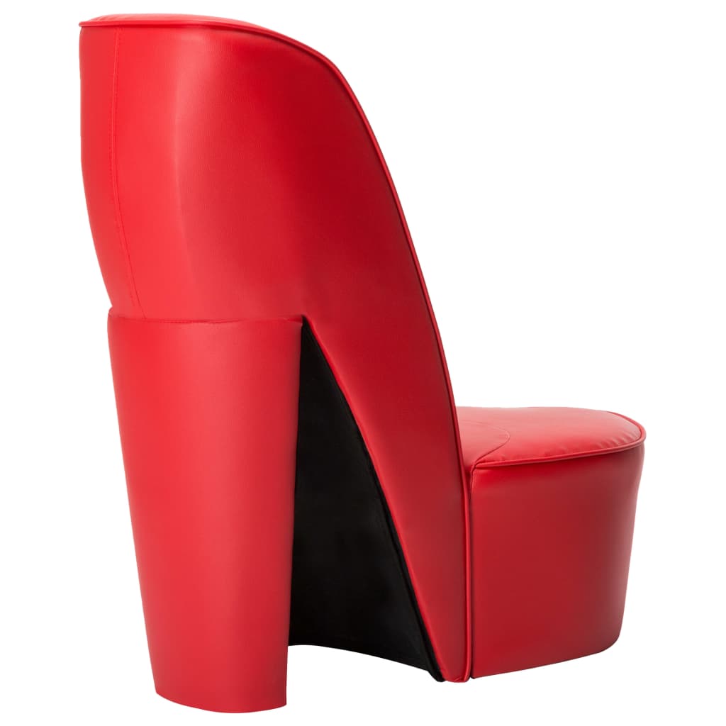 vidaXL Sillón con forma de zapato de tacón cuero sintético rojo