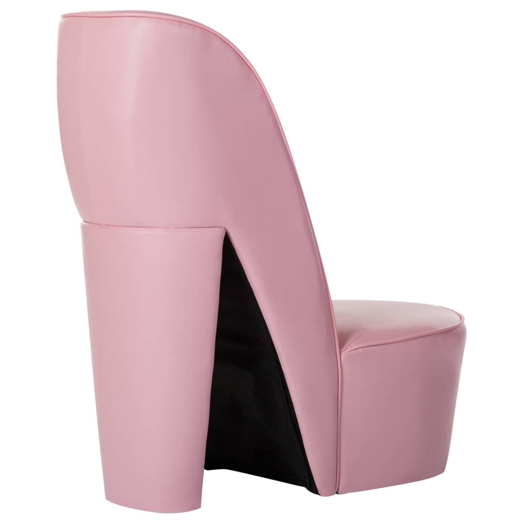 vidaXL Sillón con forma de zapato de tacón cuero sintético rosa