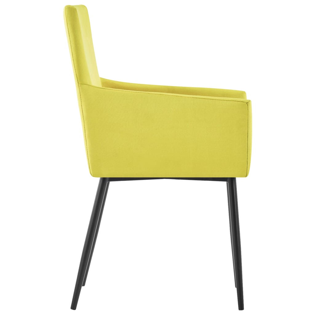 vidaXL Sillas de comedor con reposabrazos 2 unidades tela amarillo