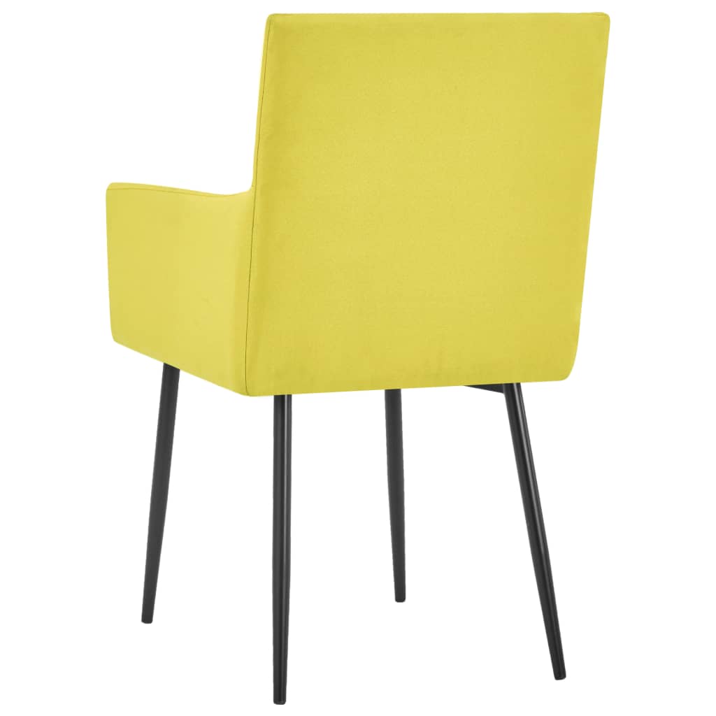 vidaXL Sillas de comedor con reposabrazos 2 unidades tela amarillo