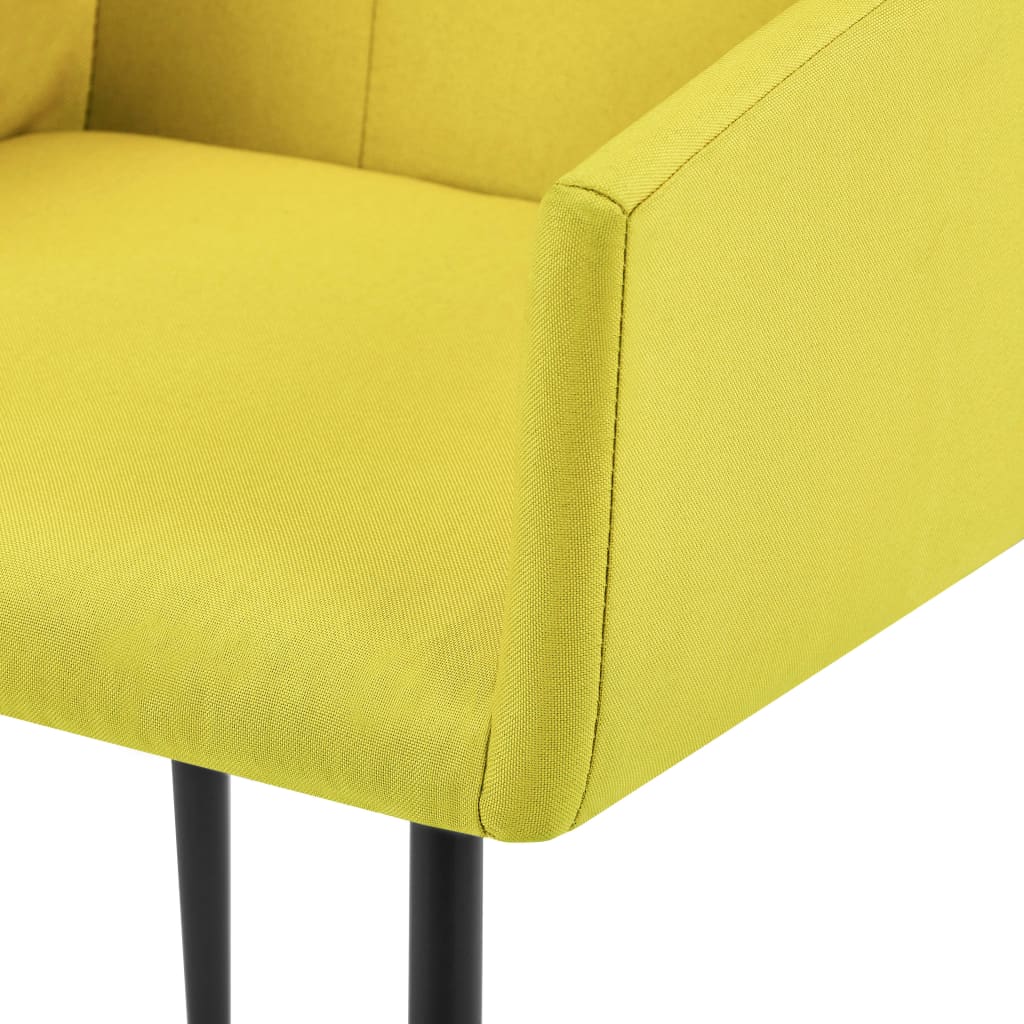 vidaXL Sillas de comedor con reposabrazos 2 unidades tela amarillo