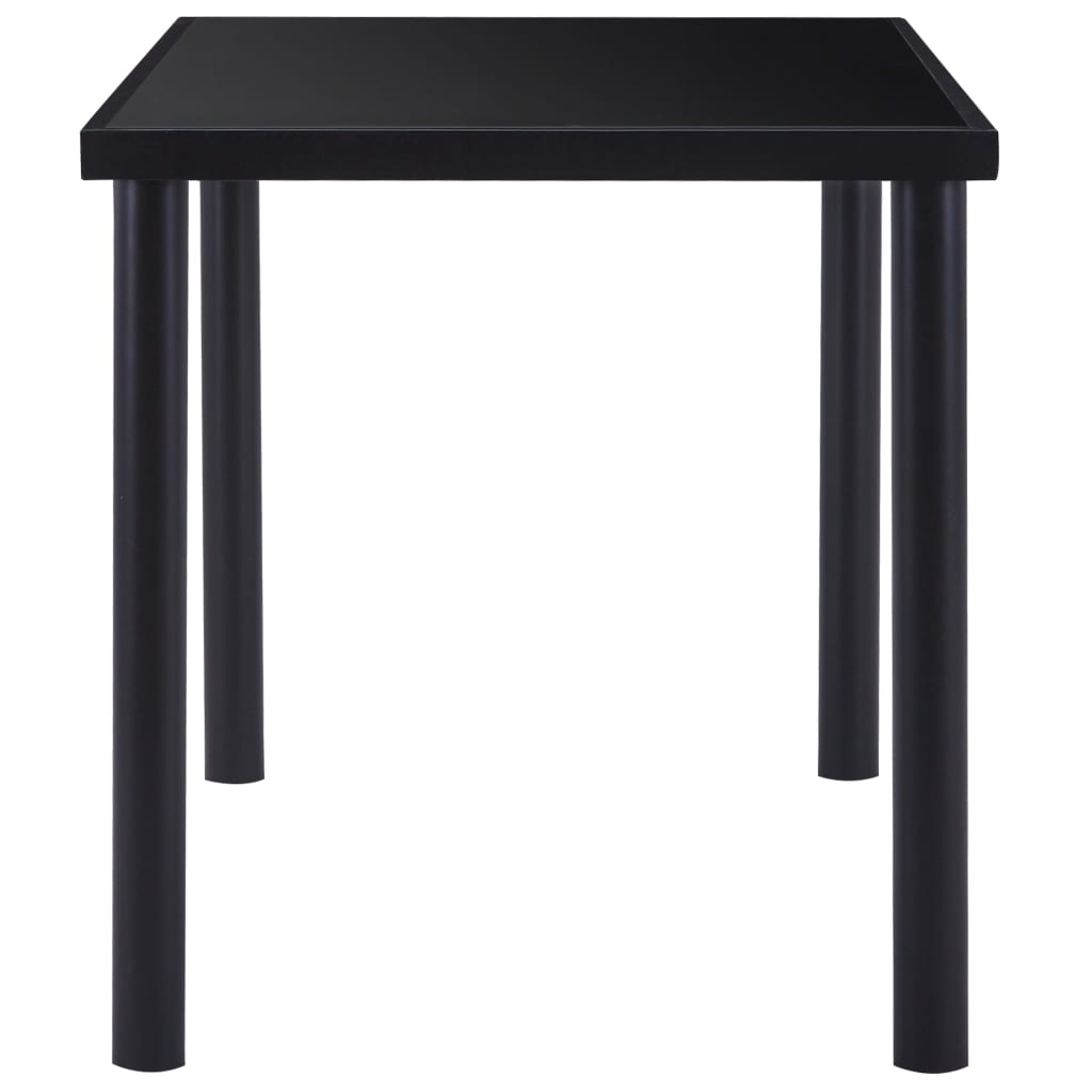 vidaXL Mesa de comedor de vidrio templado negro 140x70x75 cm