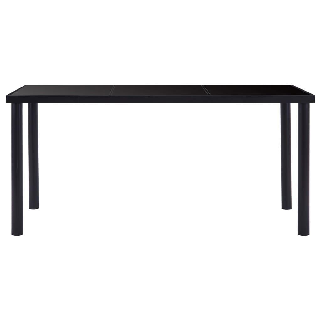 vidaXL Mesa de comedor de vidrio templado negro 160x80x75 cm