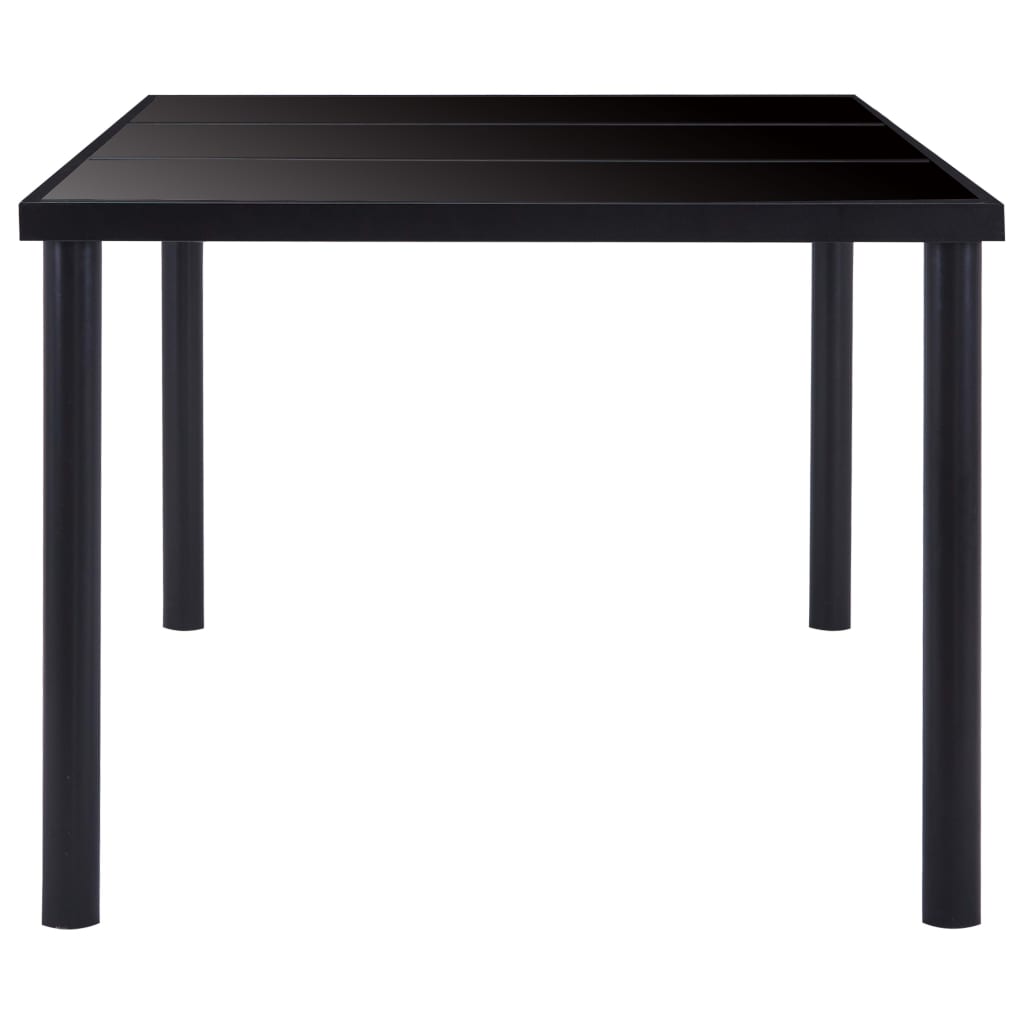 vidaXL Mesa de comedor de vidrio templado negro 160x80x75 cm