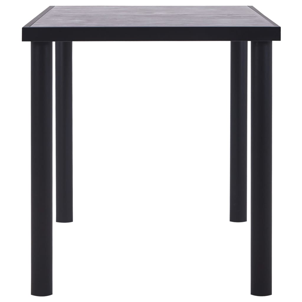 vidaXL Mesa de comedor de MDF negro y gris hormigón 140x70x75 cm