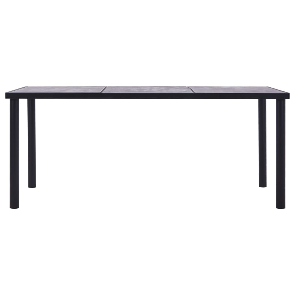 vidaXL Mesa de comedor de MDF negro y gris hormigón 200x100x75 cm