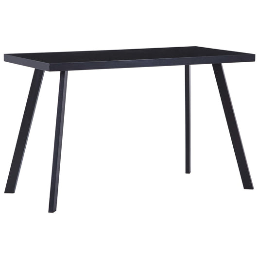 vidaXL Mesa de comedor de vidrio templado negro 120x60x75 cm