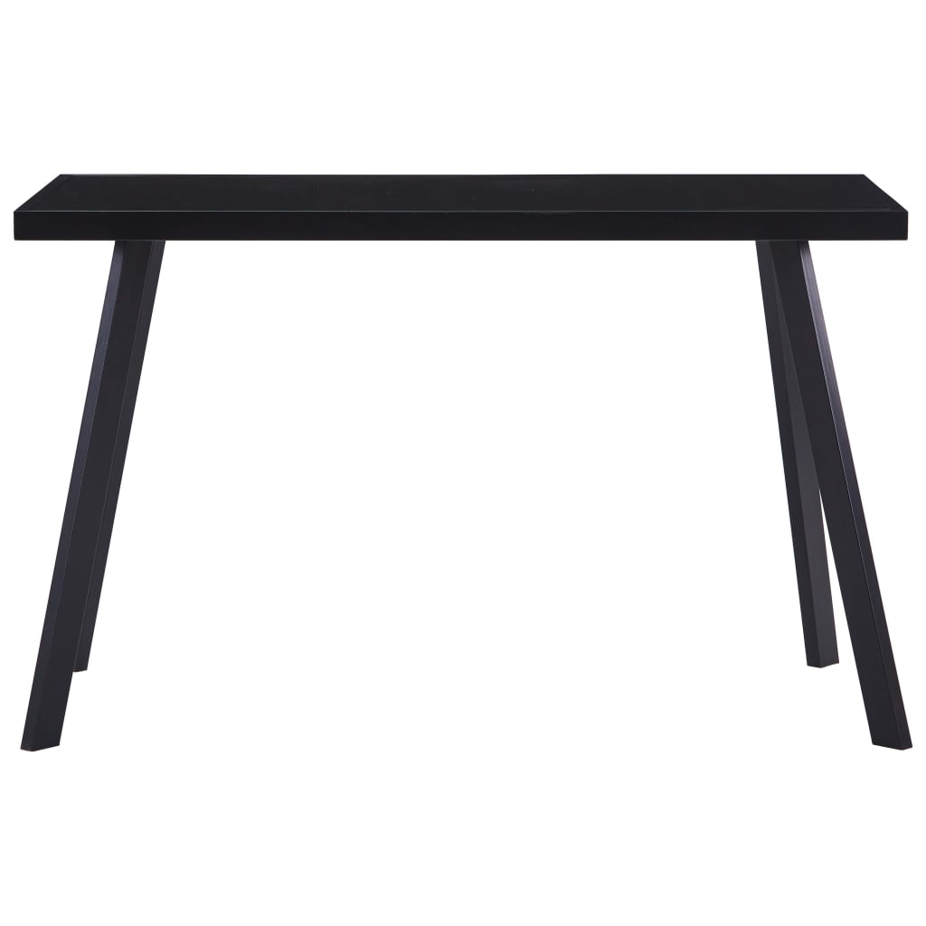 vidaXL Mesa de comedor de vidrio templado negro 120x60x75 cm