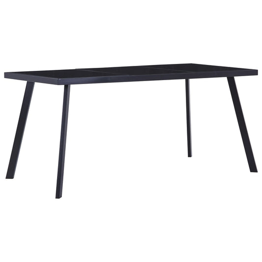 vidaXL Mesa de comedor de vidrio templado negro 180x90x75 cm