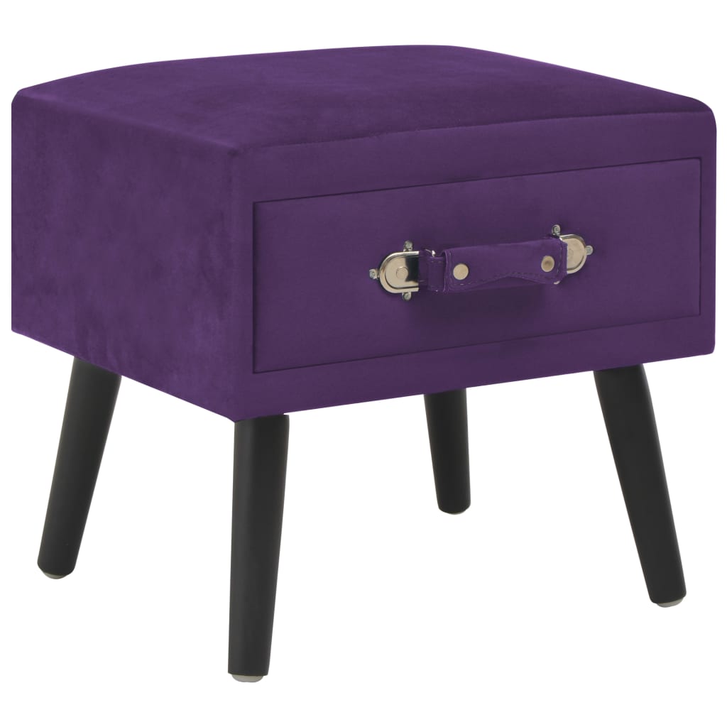 vidaXL Mesitas de noche 2 unidades 40x35x40cm terciopelo morado oscuro