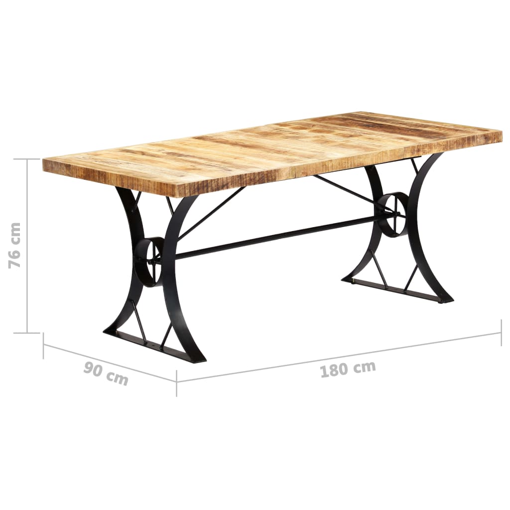 vidaXL Mesa de comedor de madera maciza de mango 180x90x76 cm