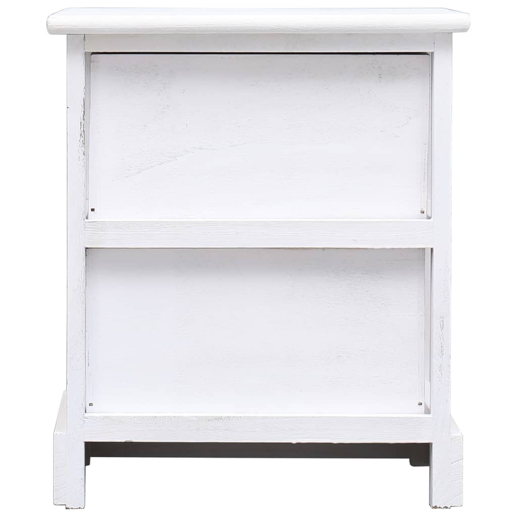 vidaXL Mesita de noche madera de Paulownia blanco 38x28x45 cm