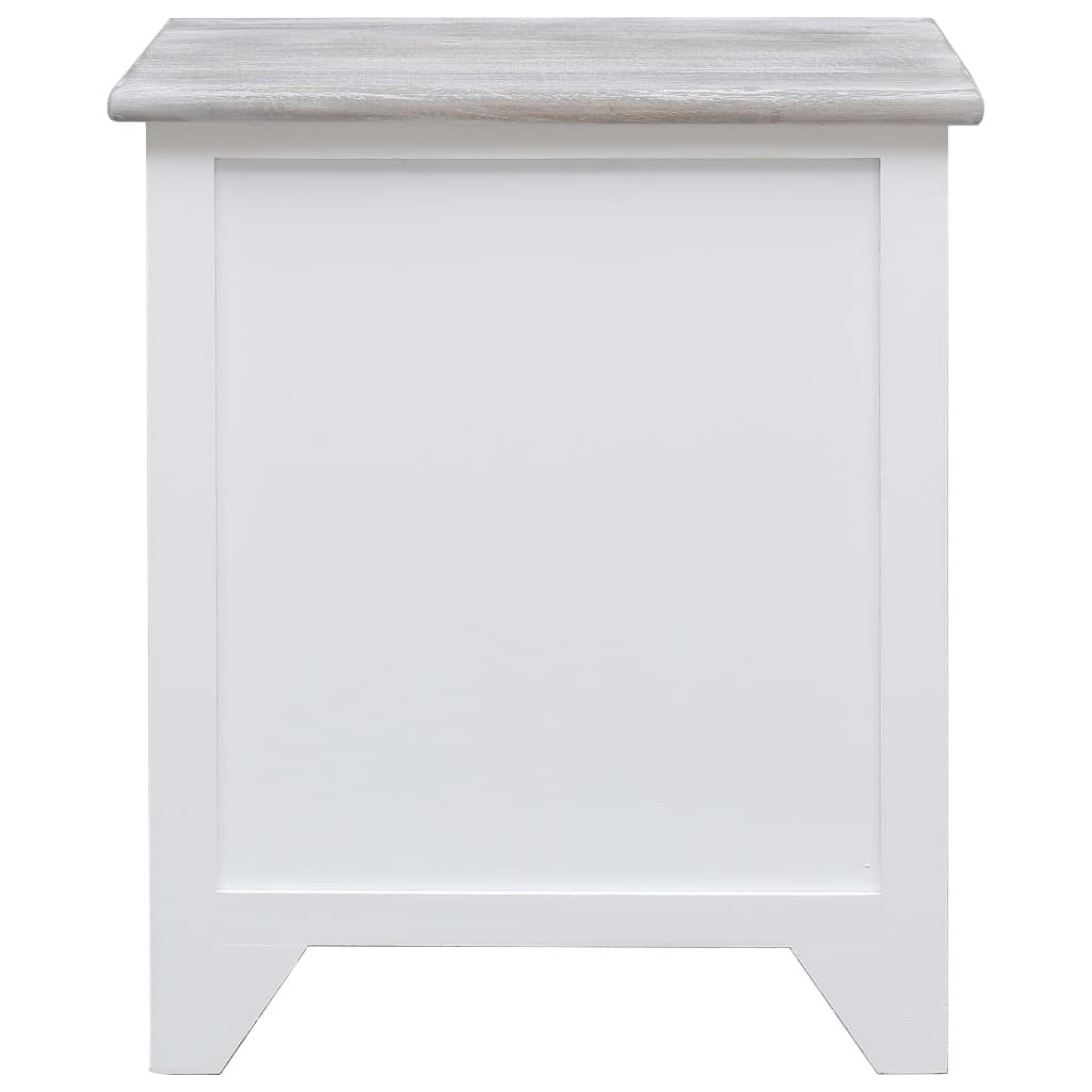 vidaXL Mesita de noche madera de Paulownia blanco 38x28x45 cm