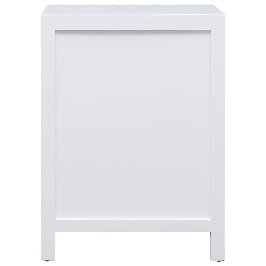 vidaXL Mesita de noche madera de Paulownia blanco 38x28x52 cm