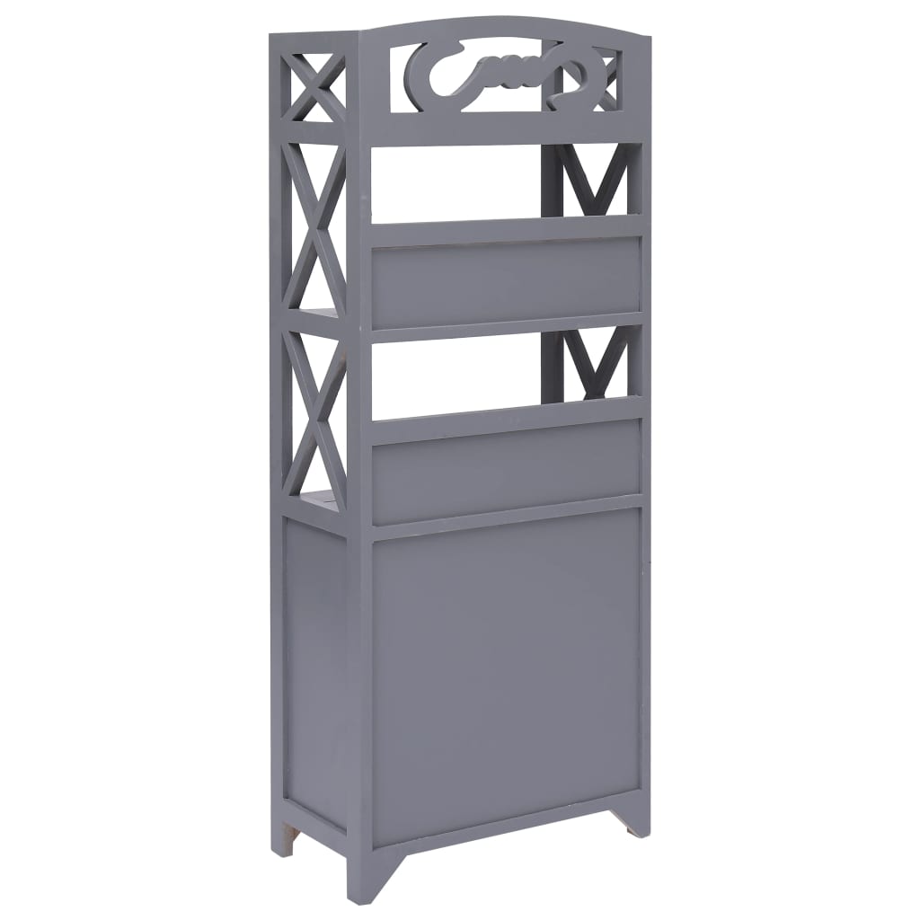 vidaXL Mueble de baño madera de paulownia gris 46x24x116 cm