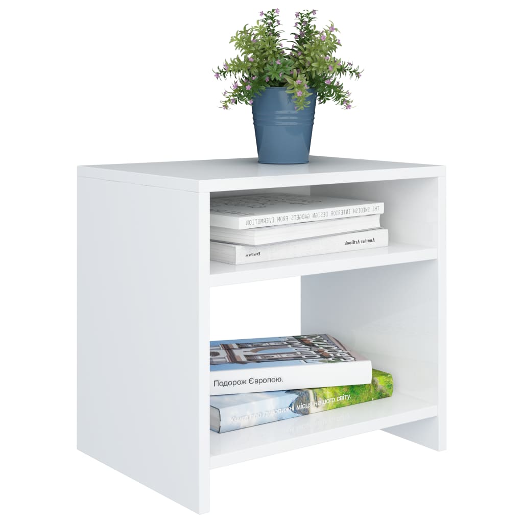 vidaXL Mesita de noche madera contrachapada blanco 40x30x40 cm