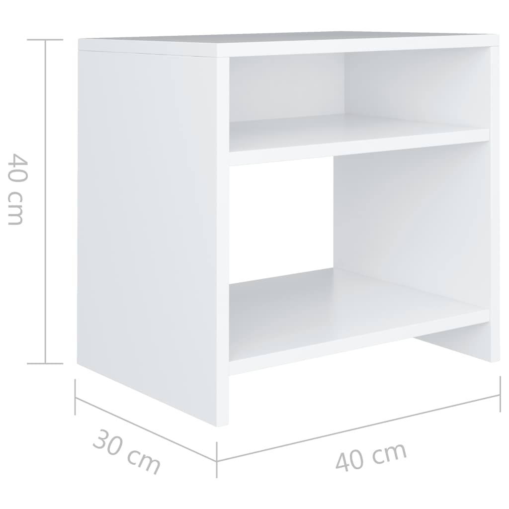 vidaXL Mesita de noche madera contrachapada blanco 40x30x40 cm