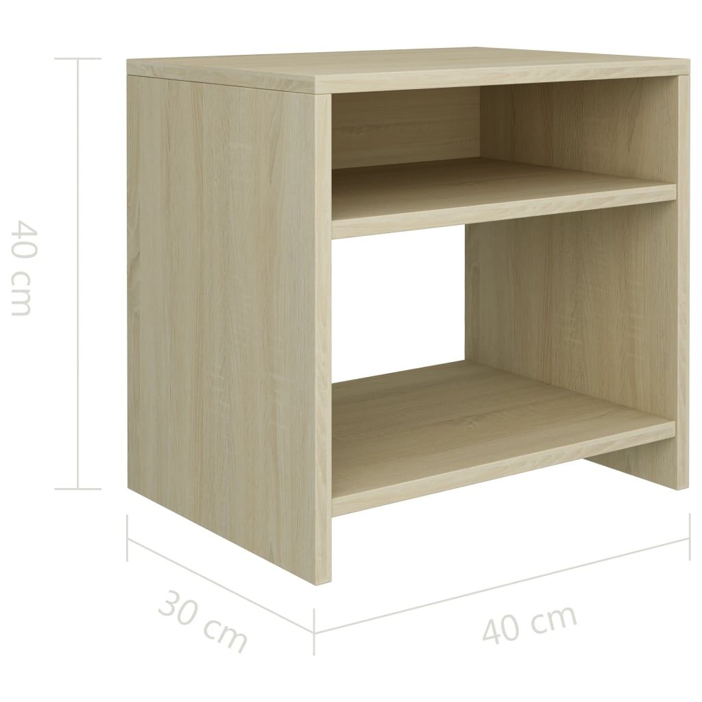 vidaXL Mesita de noche madera contrachapada roble sonoma 40x30x40 cm