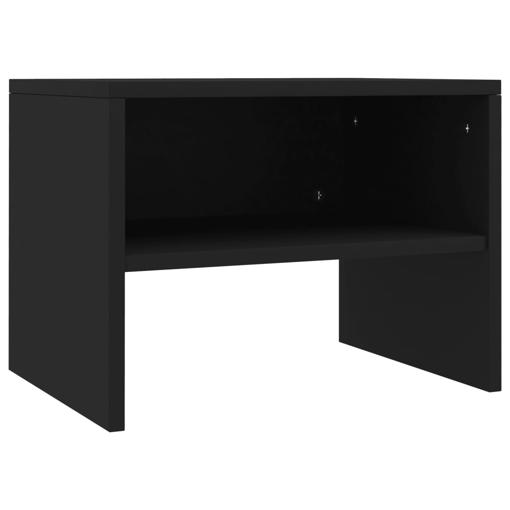 vidaXL Mesita de noche madera contrachapada negro 40x30x30 cm