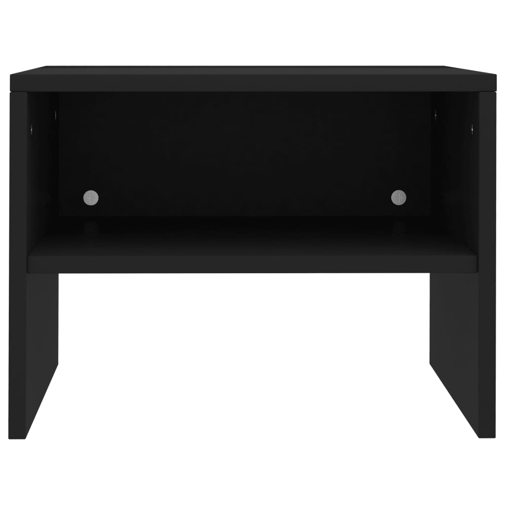 vidaXL Mesita de noche madera contrachapada negro 40x30x30 cm