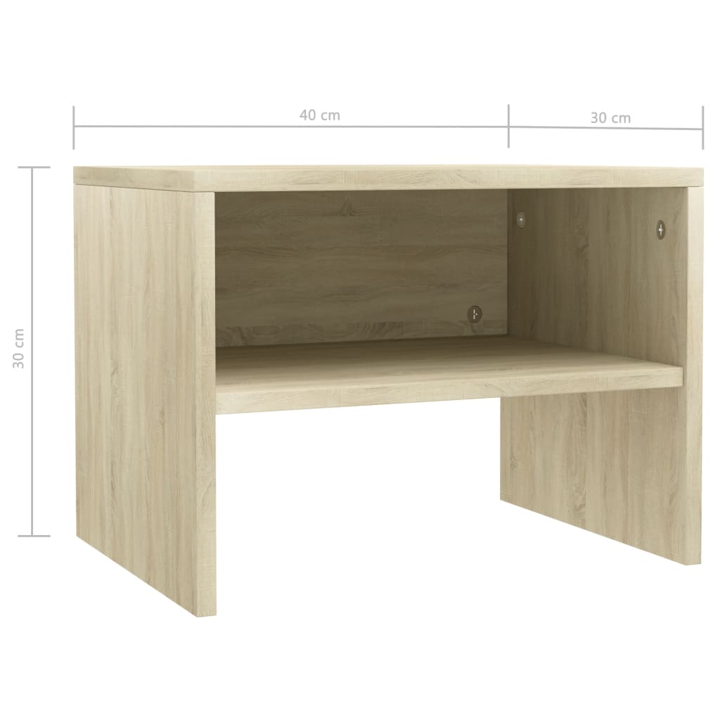 vidaXL Mesita de noche madera contrachapada roble sonoma 40x30x30 cm