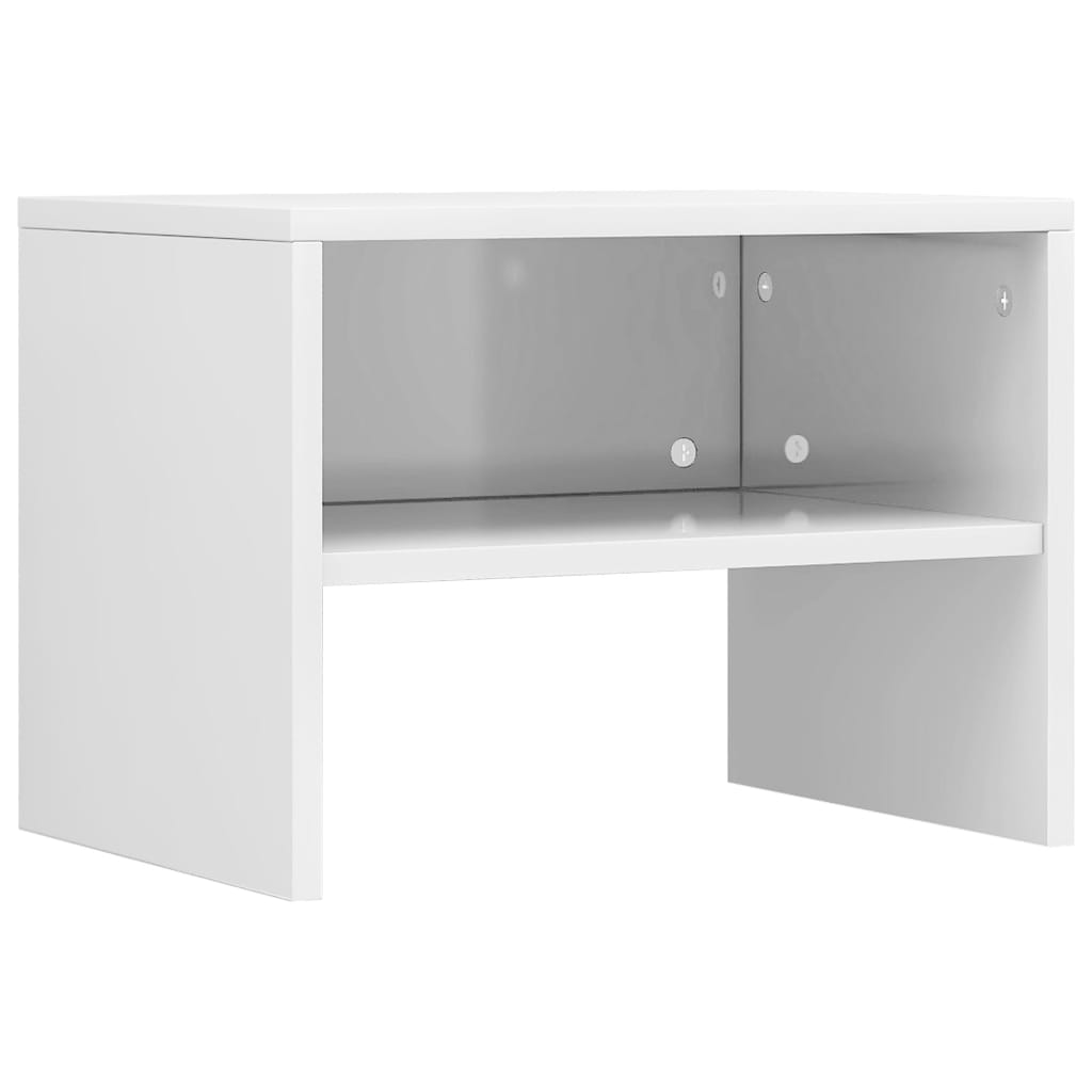 vidaXL Mesita de noche madera contrachapada blanco brillo 40x30x30cm