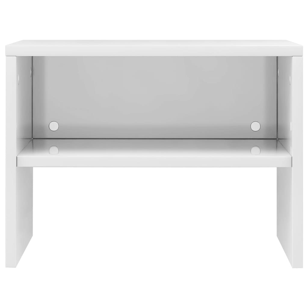 vidaXL Mesita de noche madera contrachapada blanco brillo 40x30x30cm