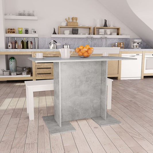 vidaXL Mesa de comedor de madera gris hormigón 110x60x75 cm