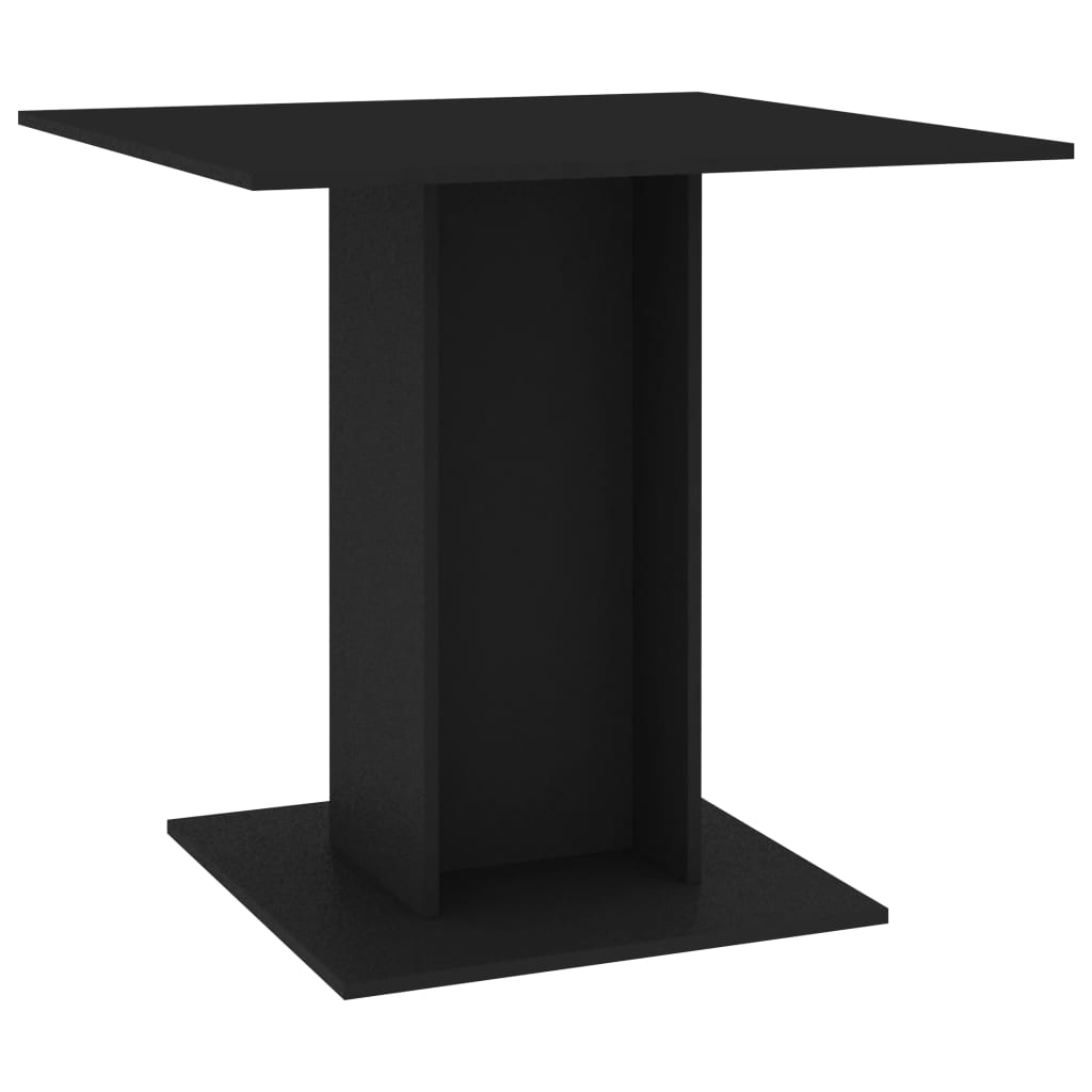 vidaXL Mesa de comedor de madera contrachapada negro 80x80x75 cm