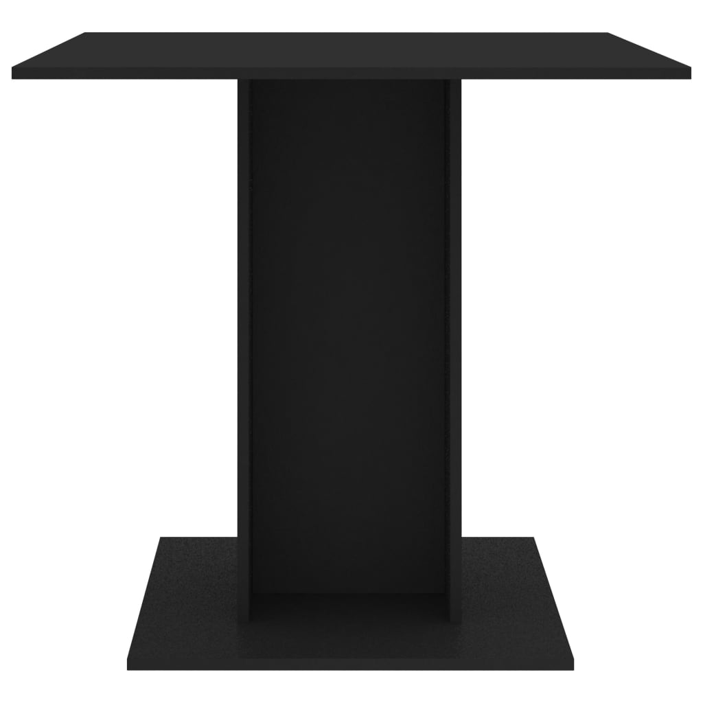 vidaXL Mesa de comedor de madera contrachapada negro 80x80x75 cm