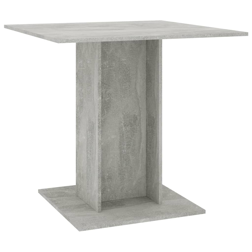 vidaXL Mesa de comedor madera contrachapada gris hormigón 80x80x75 cm