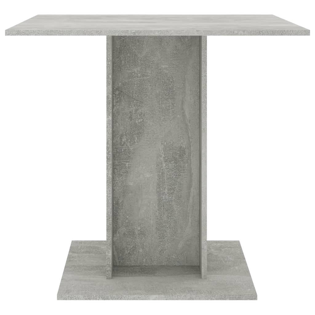 vidaXL Mesa de comedor madera contrachapada gris hormigón 80x80x75 cm