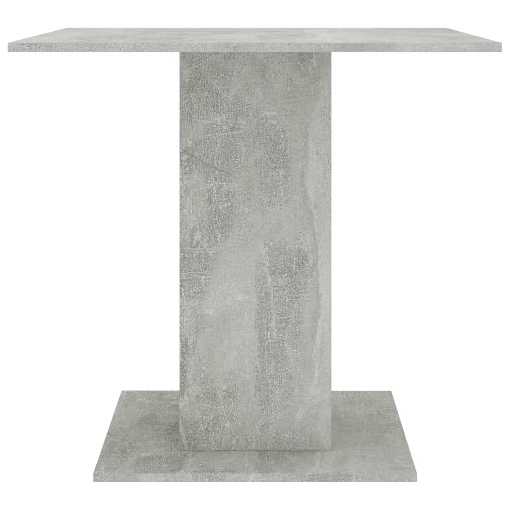 vidaXL Mesa de comedor madera contrachapada gris hormigón 80x80x75 cm