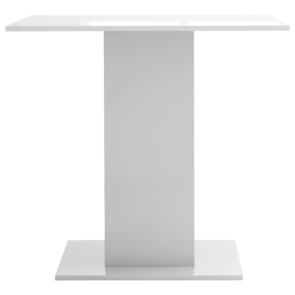 vidaXL Mesa de comedor madera contrachapada blanco brillo 80x80x75 cm