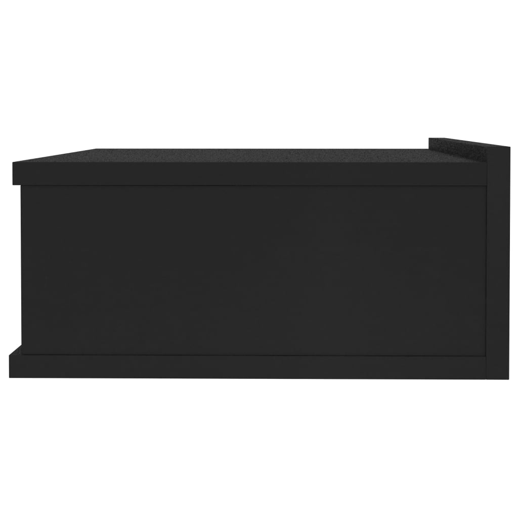 vidaXL Mesitas de noche flotantes 2 uds contrachapada negro 40x30x15cm