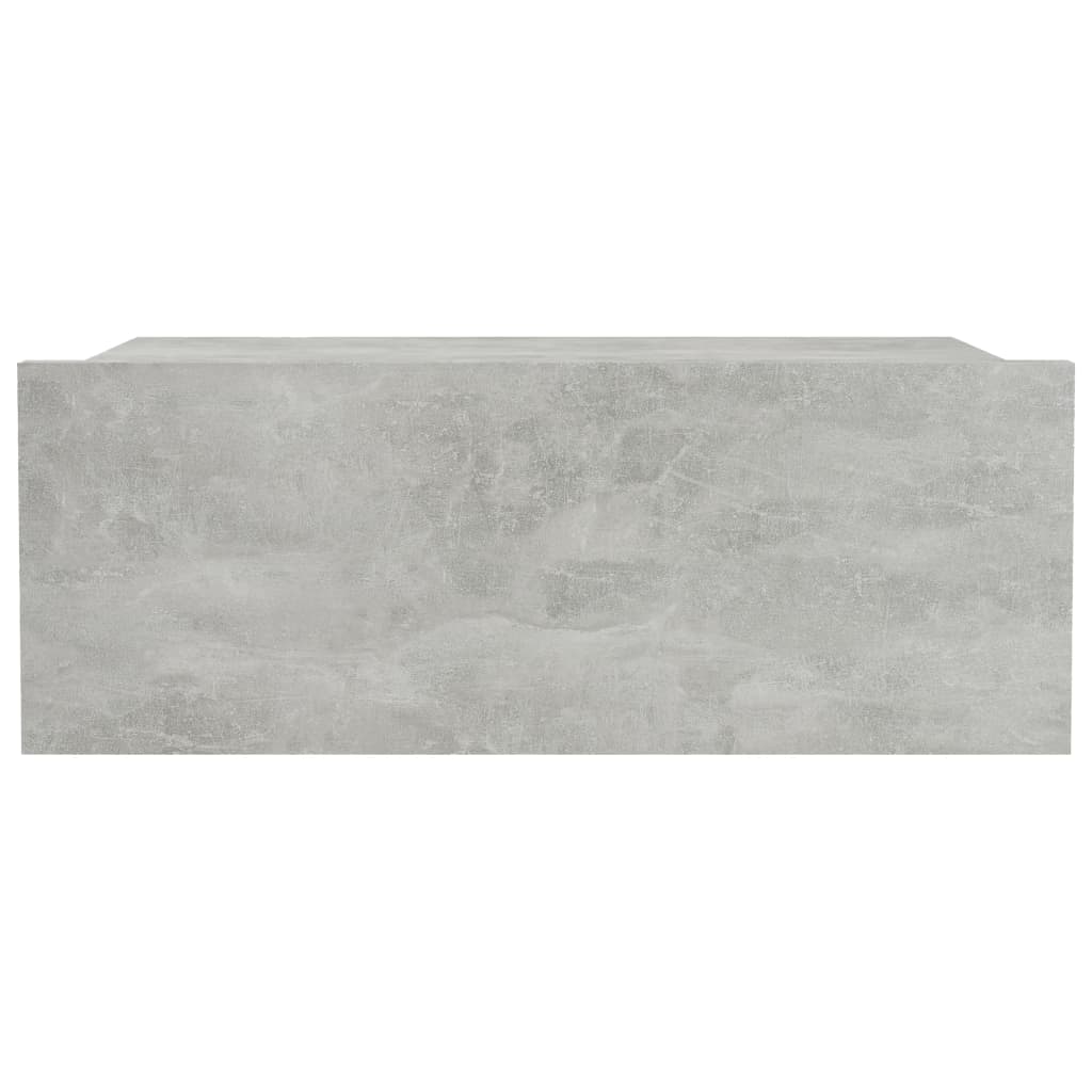 vidaXL Mesita de noche flotante contrachapada gris hormigón 40x30x15cm