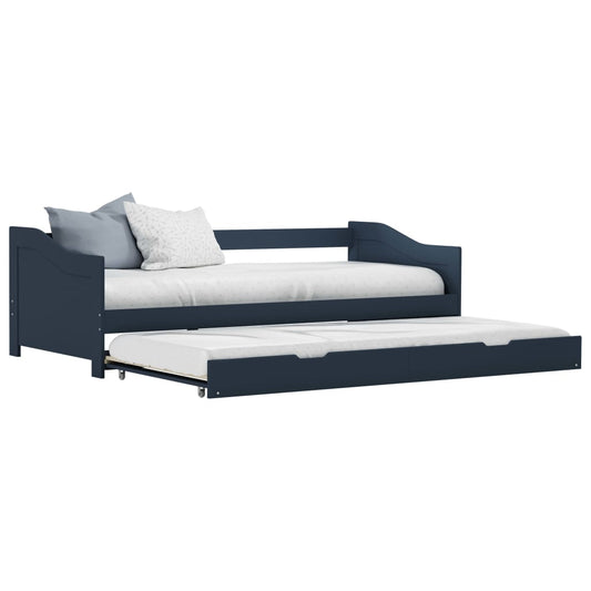 vidaXL Estructura de sofá cama extraíble sin colchón gris 90x200cm