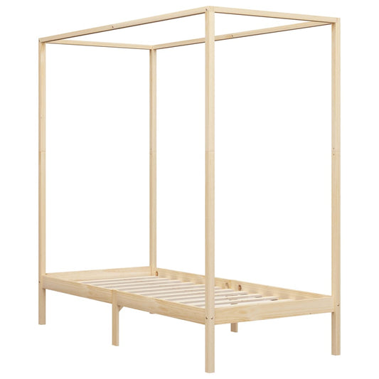 vidaXL Cama con dosel sin colchón madera maciza 100x200 cm