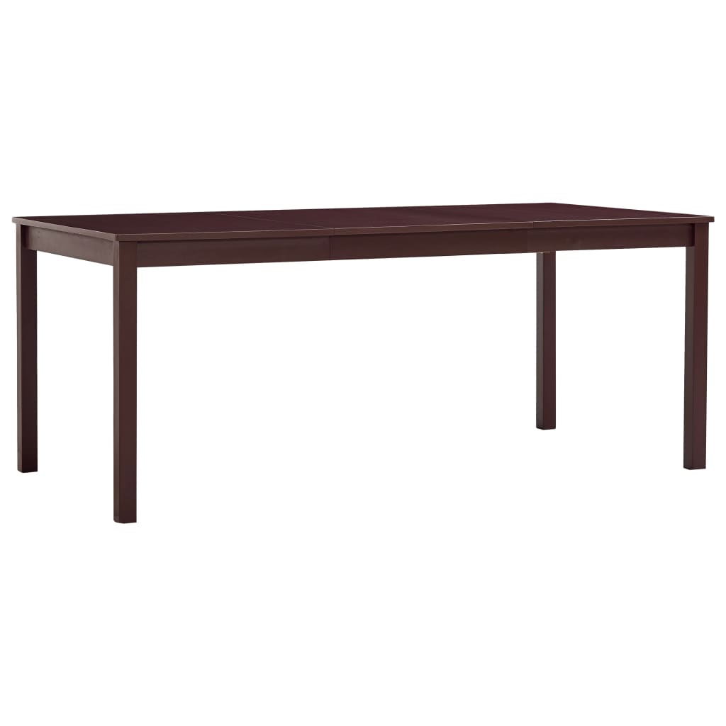 vidaXL Mesa de comedor de madera de pino marrón oscuro 180x90x73 cm