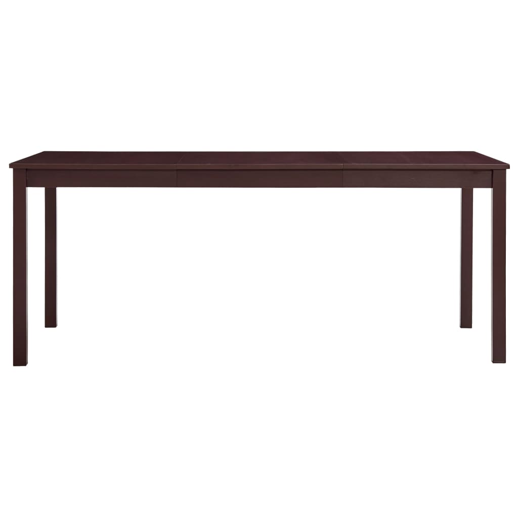 vidaXL Mesa de comedor de madera de pino marrón oscuro 180x90x73 cm