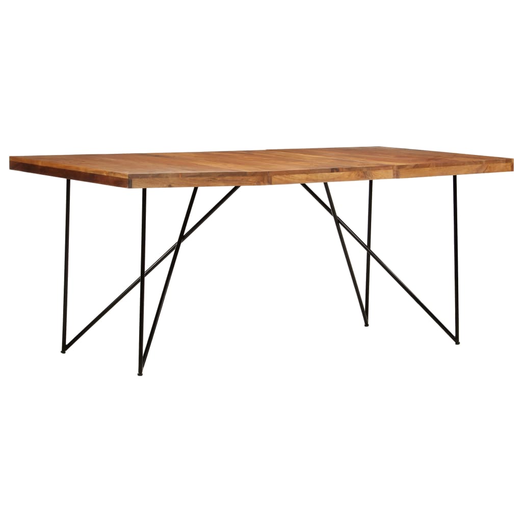 vidaXL Mesa de comedor de madera maciza de acacia 180x90x76 cm