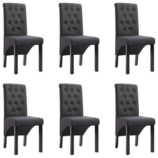 vidaXL Sillas de comedor 6 unidades tela gris oscuro