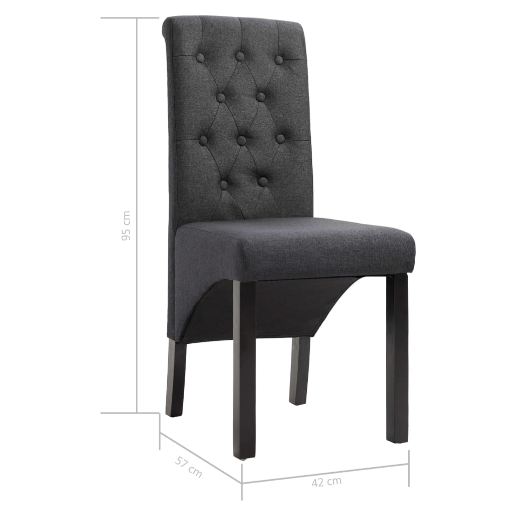 vidaXL Sillas de comedor 6 unidades tela gris oscuro