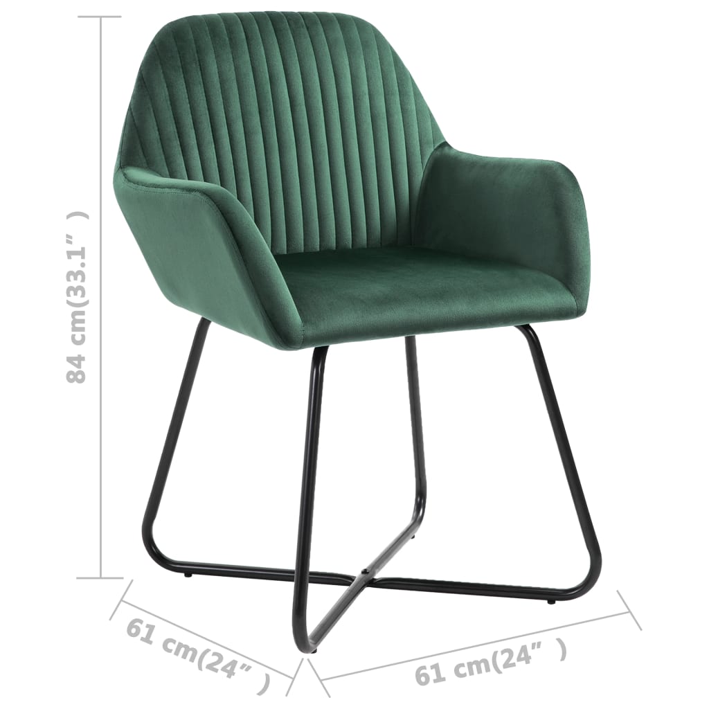 vidaXL Sillas de comedor 6 unidades terciopelo verde